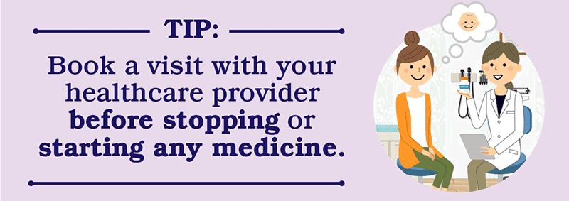 Book a visit with your healthcare provider before stopping or starting any medicine - HealthyChildren.org