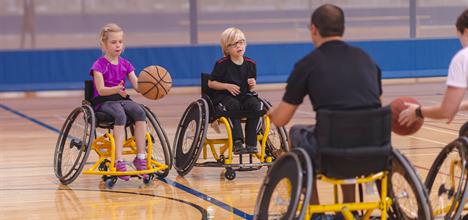 children with disabilities playing